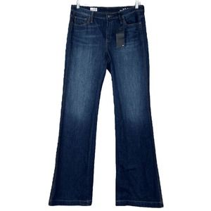 NWT Gap 1969 Women's High Rise Flare Jeans Wide Leg Blue Distressed 33/16 X Tall